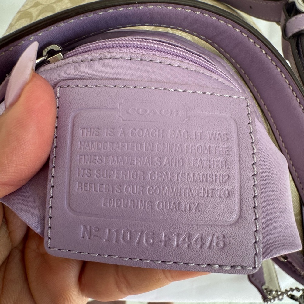 Authentic Coach Chelsea Signature canvas Hobo shoulder Two Way Bag - Picture 14 of 17
